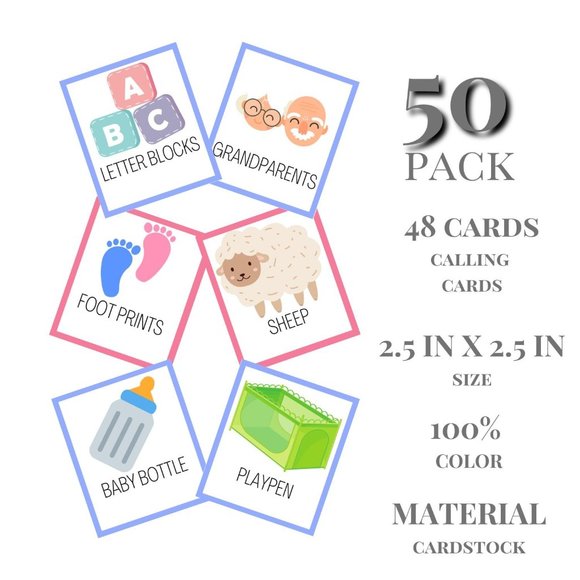 Baby Shower Games - 50 Boards Boy Girl - Baby Gender Reveal Games - Party Favors - Picture 3 of 4